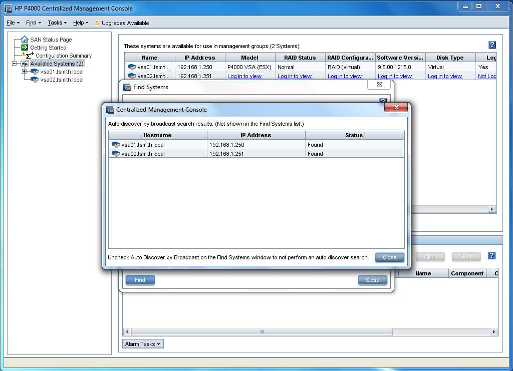 Find the VSA in the Centralized Management Console